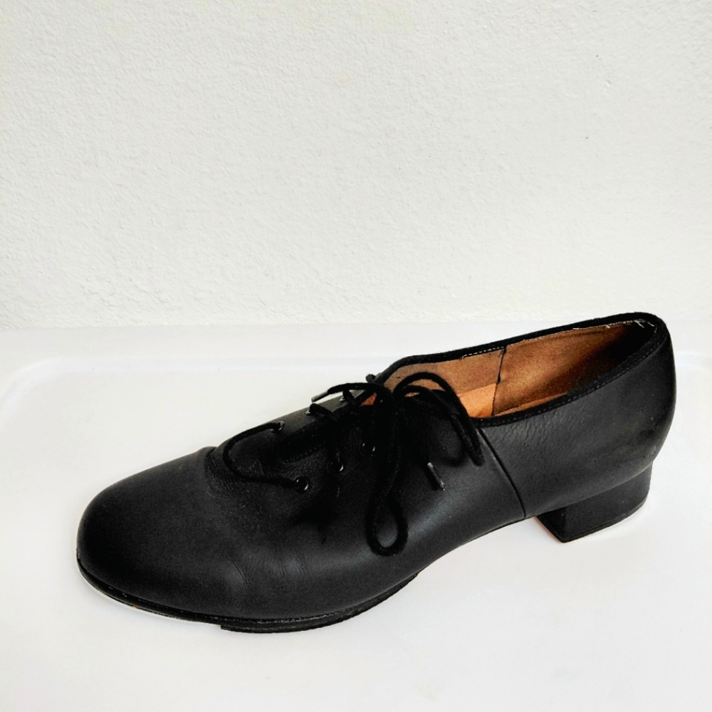 Bloch Womens Black Leather Tap Laced Up Dance Shoes